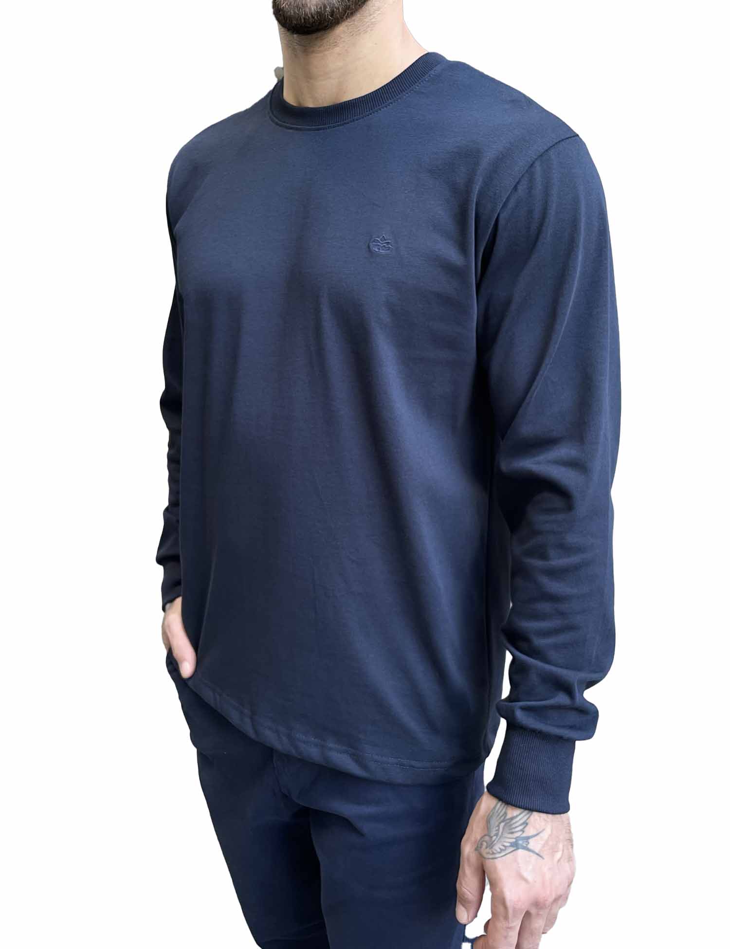 Everbest Ανδρική μπλε navy βαμβακερή μπλούζα Plus size 2610160 φωτογραφία